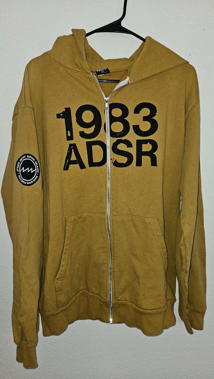FACT. Made To Destroy 1983 ADSR Mustard Yellow Graphic Zip-Up Hoodie